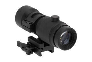 NcSTAR 3x Magnifier with FTS QR Mount features elevation and windage adjustments with turret caps